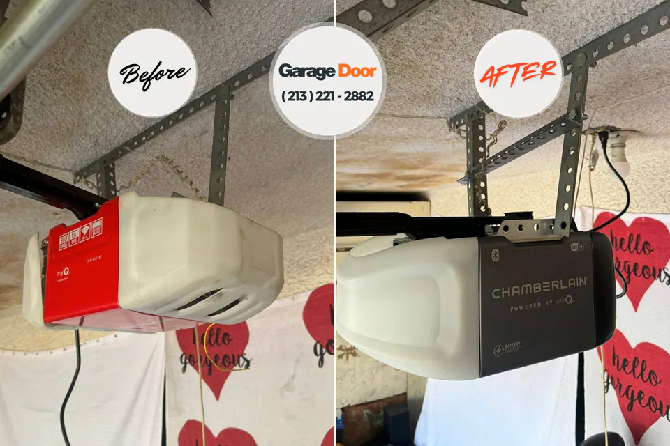 Before and after: garage door repair Stamps, AR